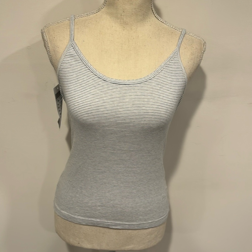 Brandy Melville Gray Striped Tank Top